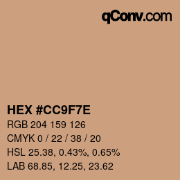 カラーコード: HEX #CC9F7E | qconv.com