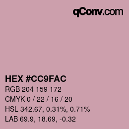颜色代码: HEX #CC9FAC | qconv.com