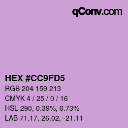 カラーコード: HEX #CC9FD5 | qconv.com