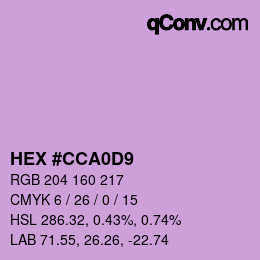 カラーコード: HEX #CCA0D9 | qconv.com