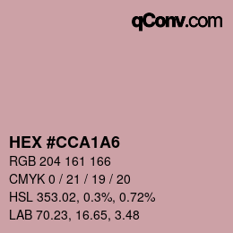 Color code: HEX #CCA1A6 | qconv.com