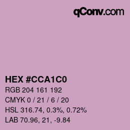 カラーコード: HEX #CCA1C0 | qconv.com
