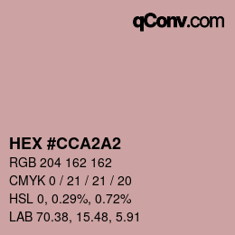 カラーコード: HEX #CCA2A2 | qconv.com