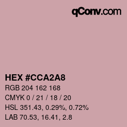 Color code: HEX #CCA2A8 | qconv.com