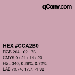 Color code: HEX #CCA2B0 | qconv.com