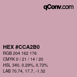 カラーコード: HEX #CCA2B0 | qconv.com