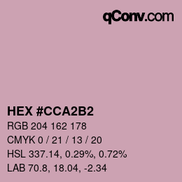 カラーコード: HEX #CCA2B2 | qconv.com