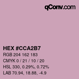 Farbcode: HEX #CCA2B7 | qconv.com