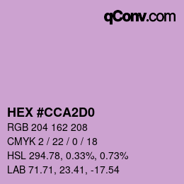 カラーコード: HEX #CCA2D0 | qconv.com
