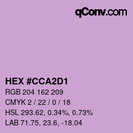 Color code: HEX #CCA2D1 | qconv.com