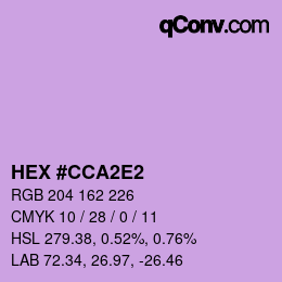 カラーコード: HEX #CCA2E2 | qconv.com