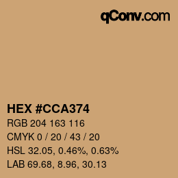 Color code: HEX #CCA374 | qconv.com