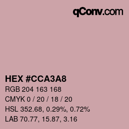 颜色代码: HEX #CCA3A8 | qconv.com