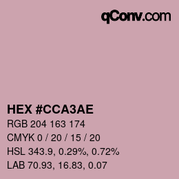 Color code: HEX #CCA3AE | qconv.com