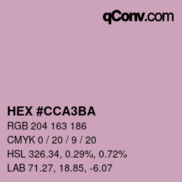 カラーコード: HEX #CCA3BA | qconv.com