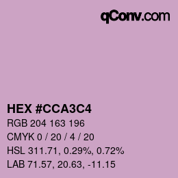 Color code: HEX #CCA3C4 | qconv.com