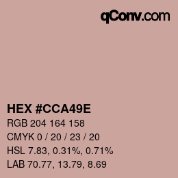 Color code: HEX #CCA49E | qconv.com