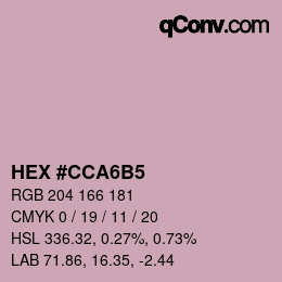 カラーコード: HEX #CCA6B5 | qconv.com