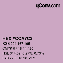 Color code: HEX #CCA7C3 | qconv.com