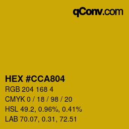 Color code: HEX #CCA804 | qconv.com