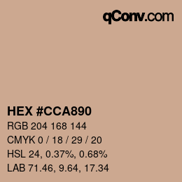 颜色代码: HEX #CCA890 | qconv.com