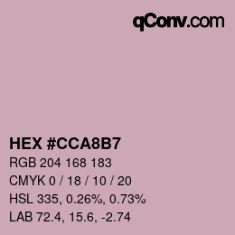 颜色代码: HEX #CCA8B7 | qconv.com