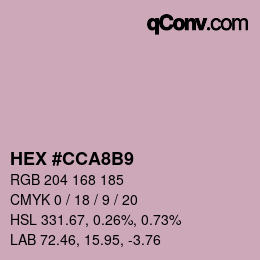 Color code: HEX #CCA8B9 | qconv.com