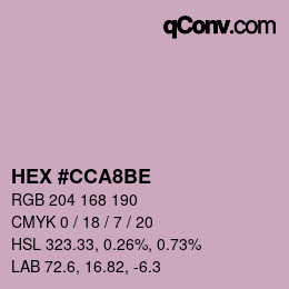 カラーコード: HEX #CCA8BE | qconv.com