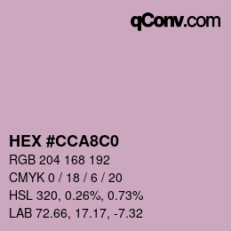 Código de color: HEX #CCA8C0 | qconv.com