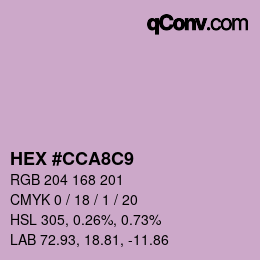 カラーコード: HEX #CCA8C9 | qconv.com
