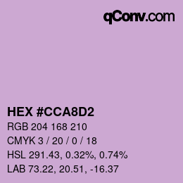 カラーコード: HEX #CCA8D2 | qconv.com