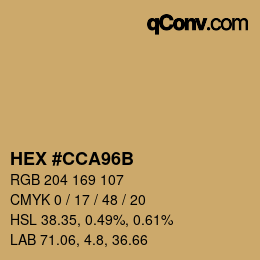 カラーコード: HEX #CCA96B | qconv.com