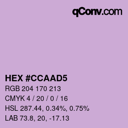 颜色代码: HEX #CCAAD5 | qconv.com