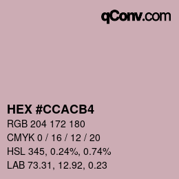 カラーコード: HEX #CCACB4 | qconv.com