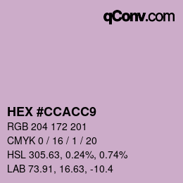 Color code: HEX #CCACC9 | qconv.com