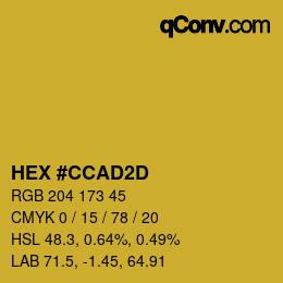 カラーコード: HEX #CCAD2D | qconv.com