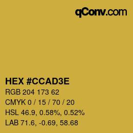 Color code: HEX #CCAD3E | qconv.com