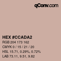 Color code: HEX #CCADA2 | qconv.com