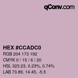 Color code: HEX #CCADC0 | qconv.com