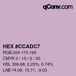 カラーコード: HEX #CCADC7 | qconv.com