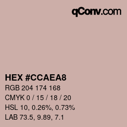 カラーコード: HEX #CCAEA8 | qconv.com