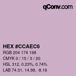 Código de color: HEX #CCAEC6 | qconv.com