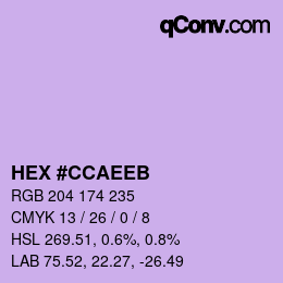 カラーコード: HEX #CCAEEB | qconv.com