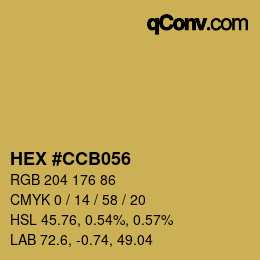 Color code: HEX #CCB056 | qconv.com