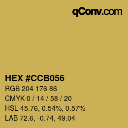カラーコード: HEX #CCB056 | qconv.com