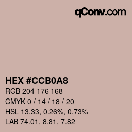 Color code: HEX #CCB0A8 | qconv.com