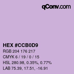 Color code: HEX #CCB0D9 | qconv.com