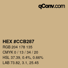 Color code: HEX #CCB287 | qconv.com