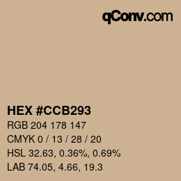 Código de color: HEX #CCB293 | qconv.com