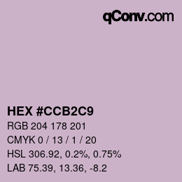 Color code: HEX #CCB2C9 | qconv.com